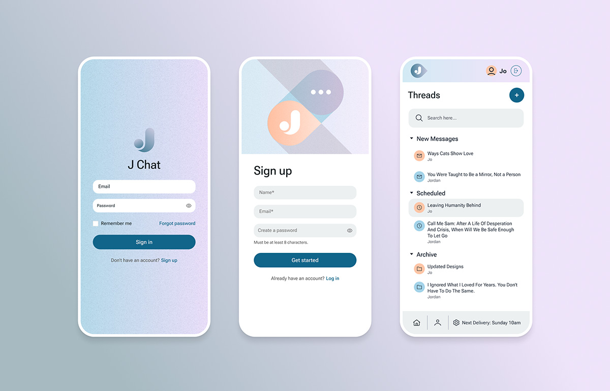 J Chat UI/UX Design